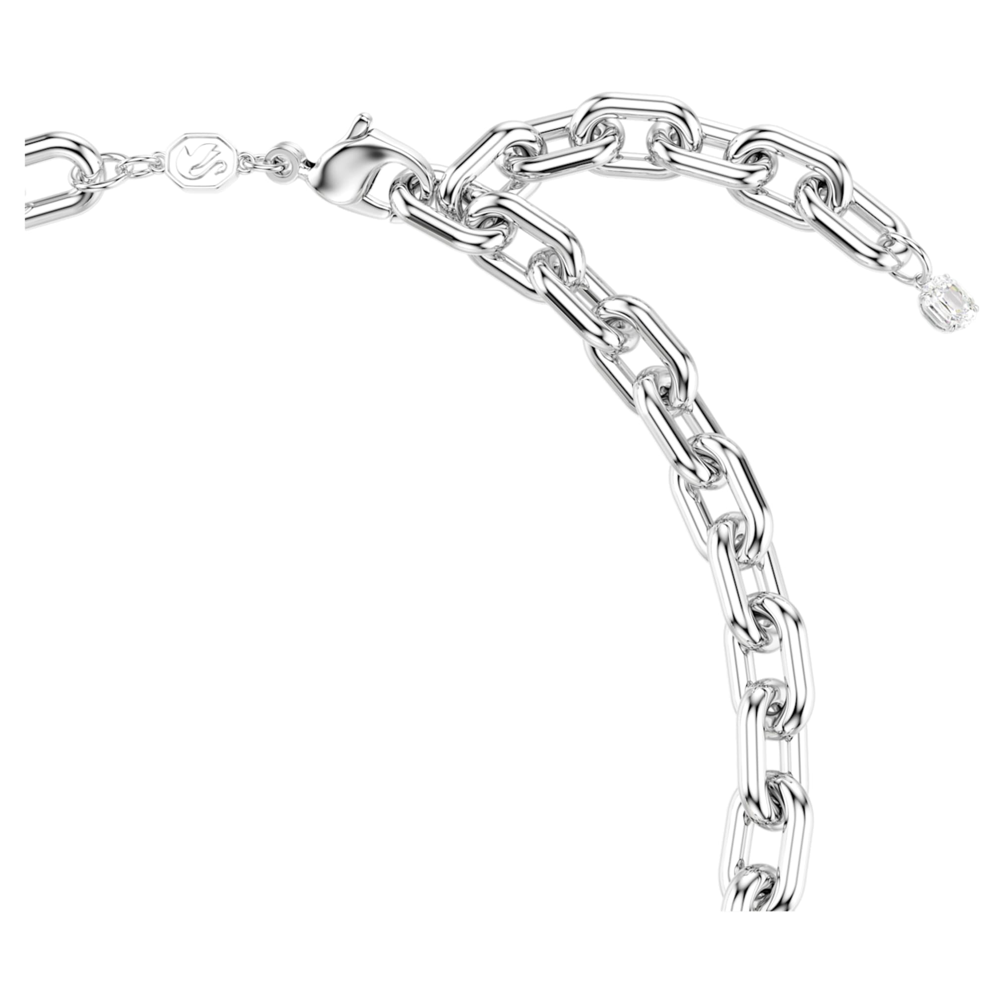 Swarovski Idyllia necklace Crystal pearl, Mixed cuts, White, Rhodium plated