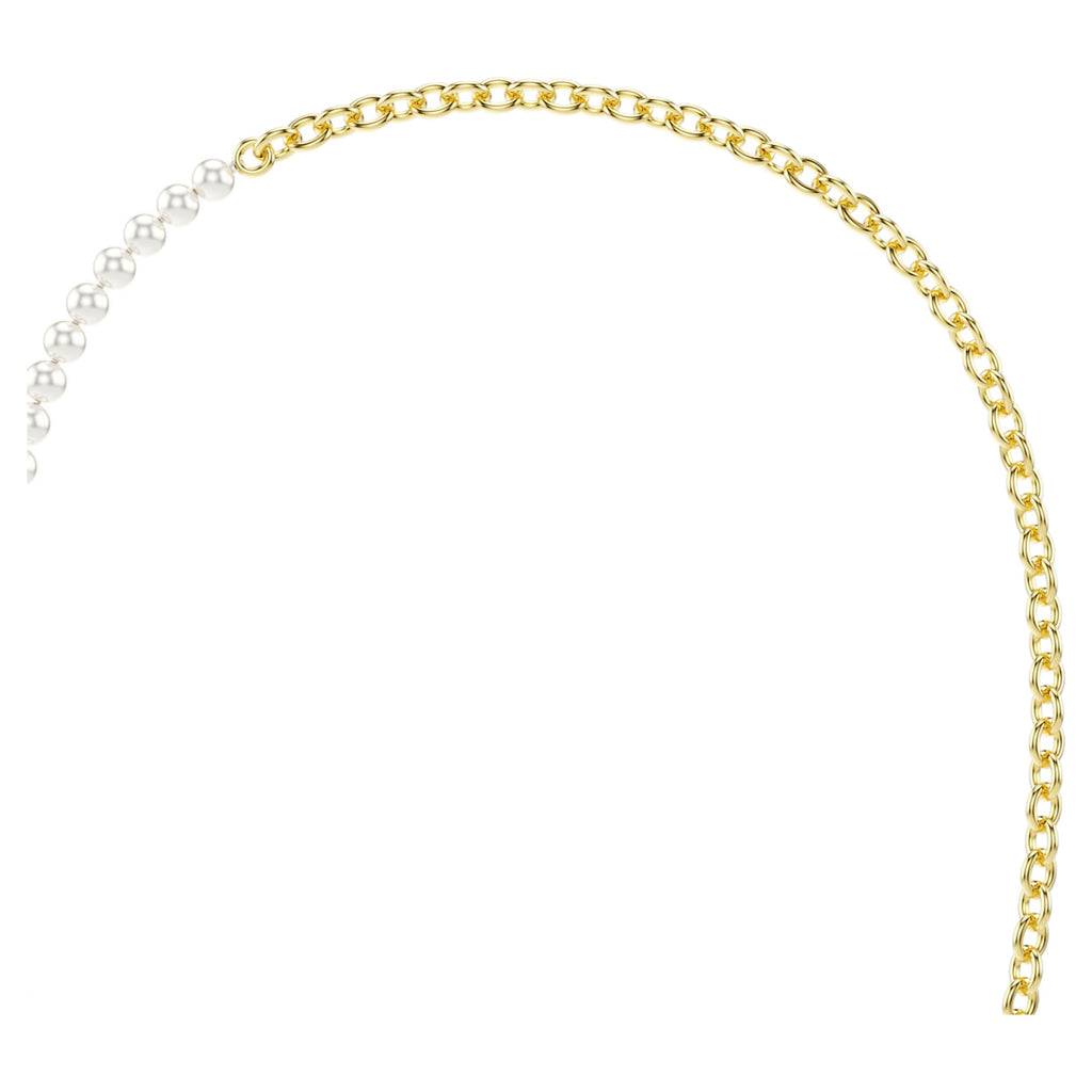 Swarovski Idyllia necklace Crystal pearl, White, 18K gold finish