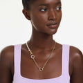 Swarovski Idyllia necklace Crystal pearl, White, 18K gold finish