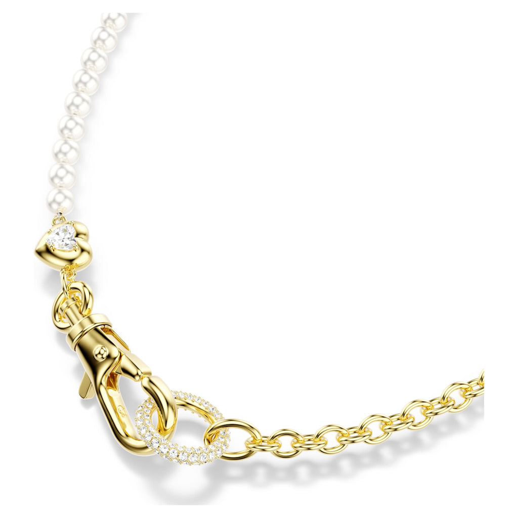 Swarovski Idyllia necklace Crystal pearl, White, 18K gold finish