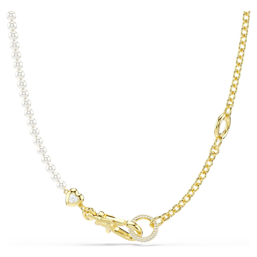 Swarovski Idyllia necklace Crystal pearl, White, 18K gold finish