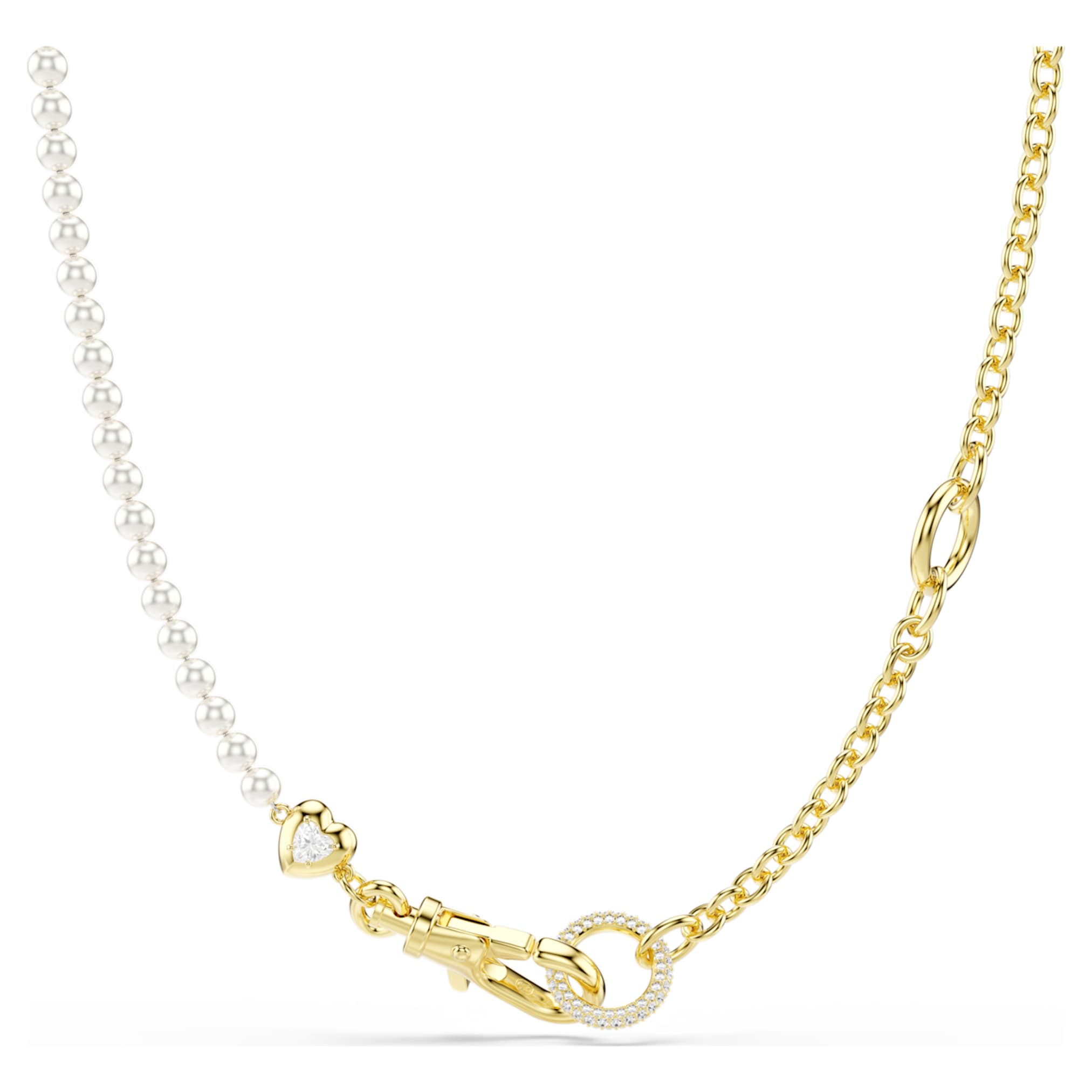 Swarovski Idyllia necklace Crystal pearl, White, 18K gold finish