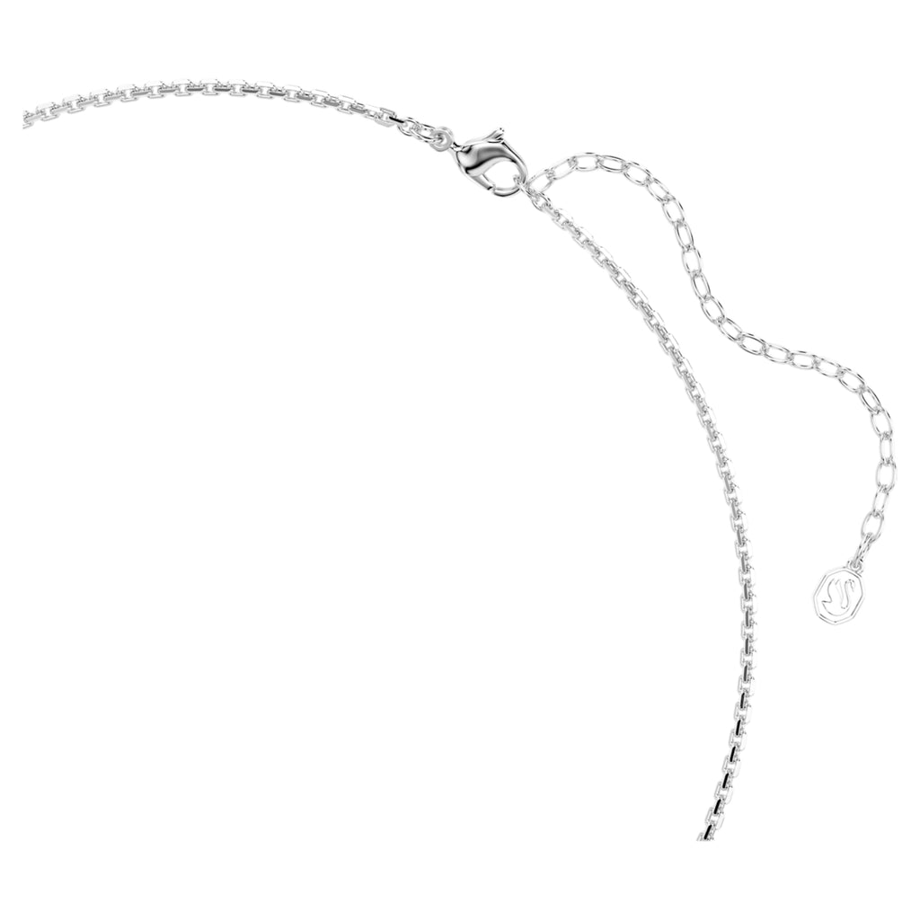 Swarovski Idyllia necklace Heart with arrow, White, Rhodium plated