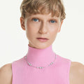 Swarovski Idyllia necklace Heart with arrow, White, Rhodium plated