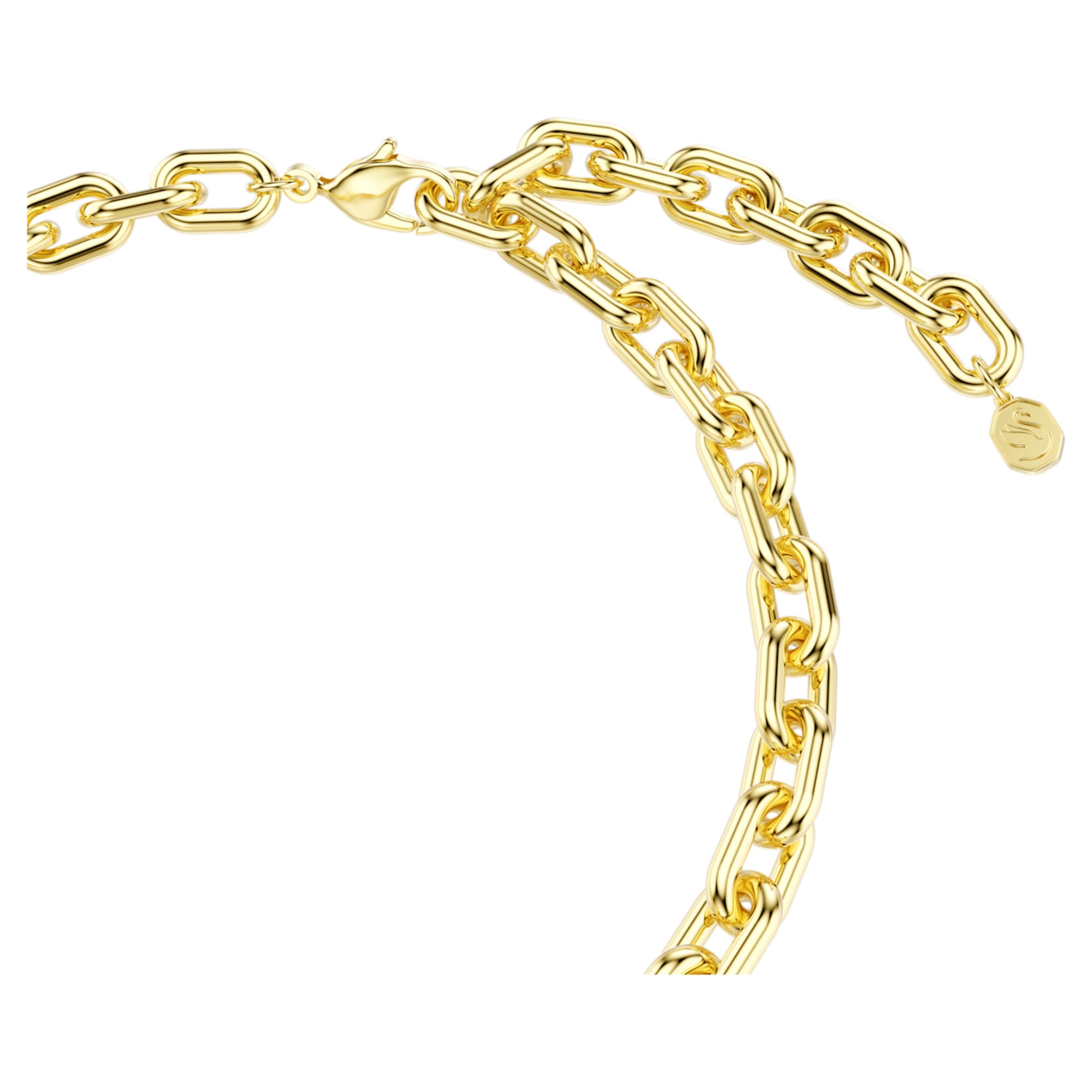 Swarovski Idyllia necklace Mixed cuts, Heart, Key, Multicolored, 18K gold finish