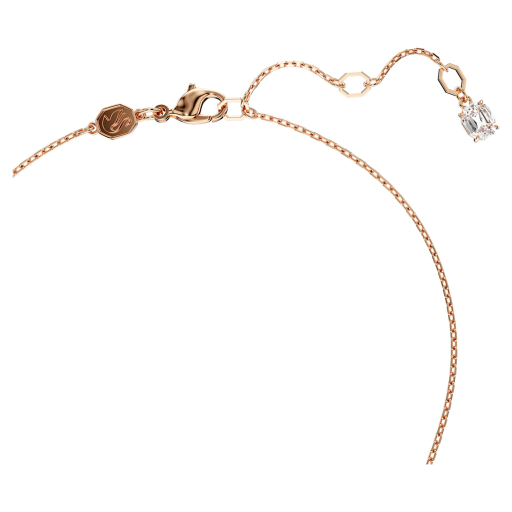 Swarovski Idyllia pendant Crystal pearl, Heart, White, 18K rose gold finish