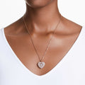 Swarovski Idyllia pendant Crystal pearl, Heart, White, 18K rose gold finish