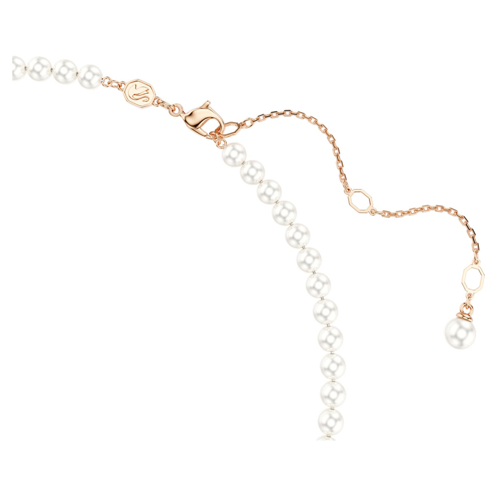Swarovski Idyllia pendant Crystal pearl, Mixed cuts, Flower, Multicolored, 18K rose gold finish