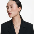 Swarovski Idyllia pendant Crystal pearl, Mixed cuts, Flower, Multicolored, 18K rose gold finish