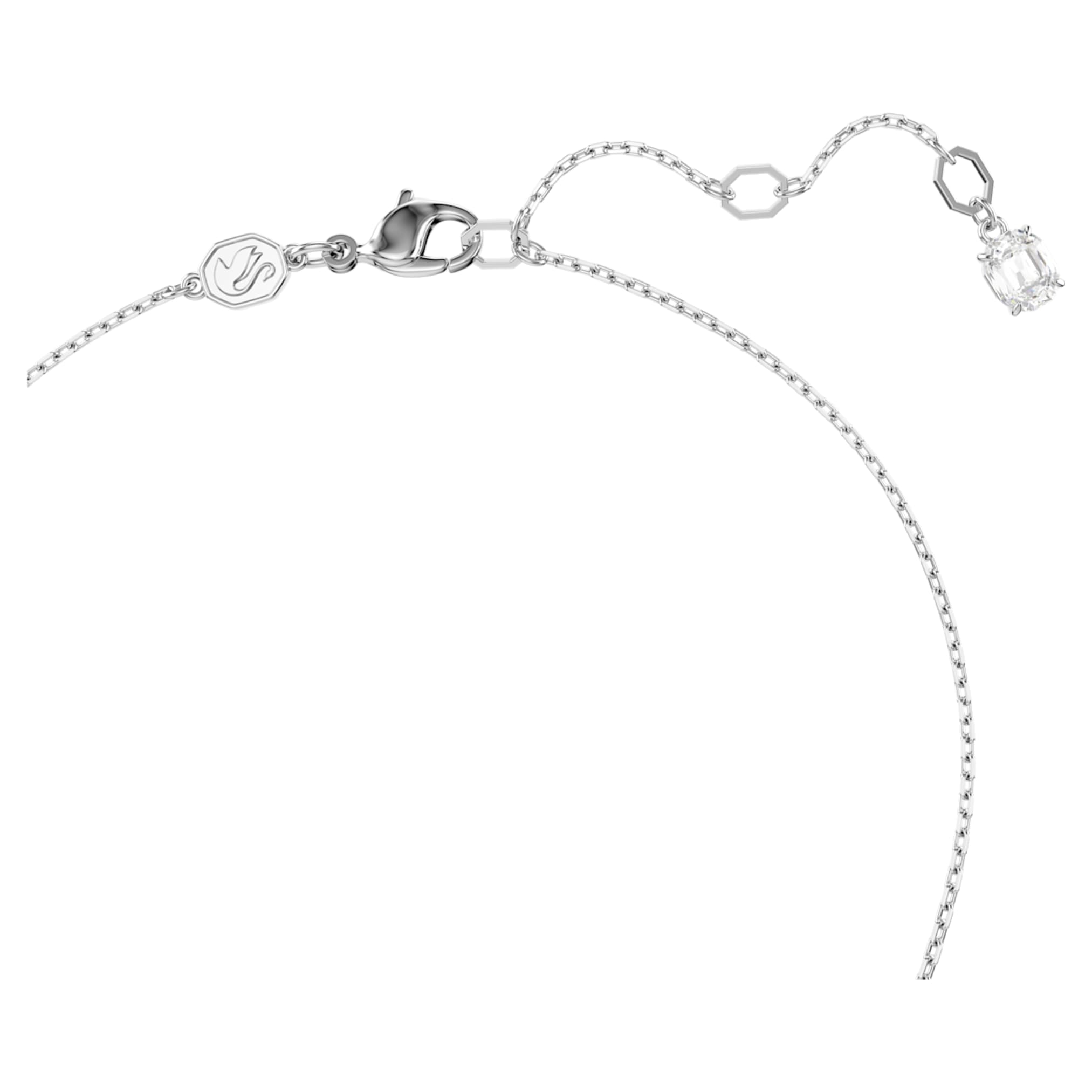 Swarovski Idyllia pendant Heart, Blue, Rhodium plated