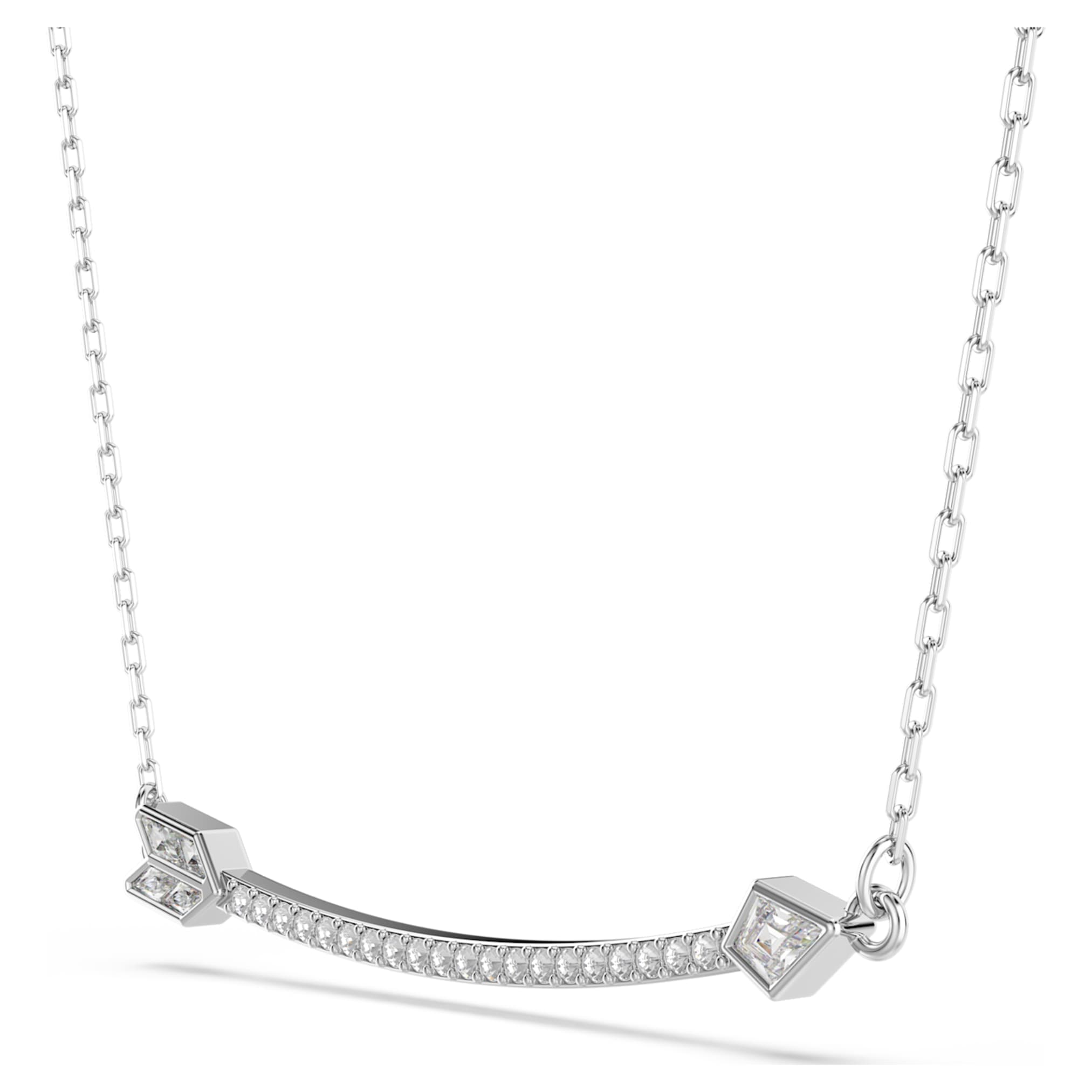 Swarovski Idyllia pendant Mixed cuts, Arrow, White, Rhodium plated