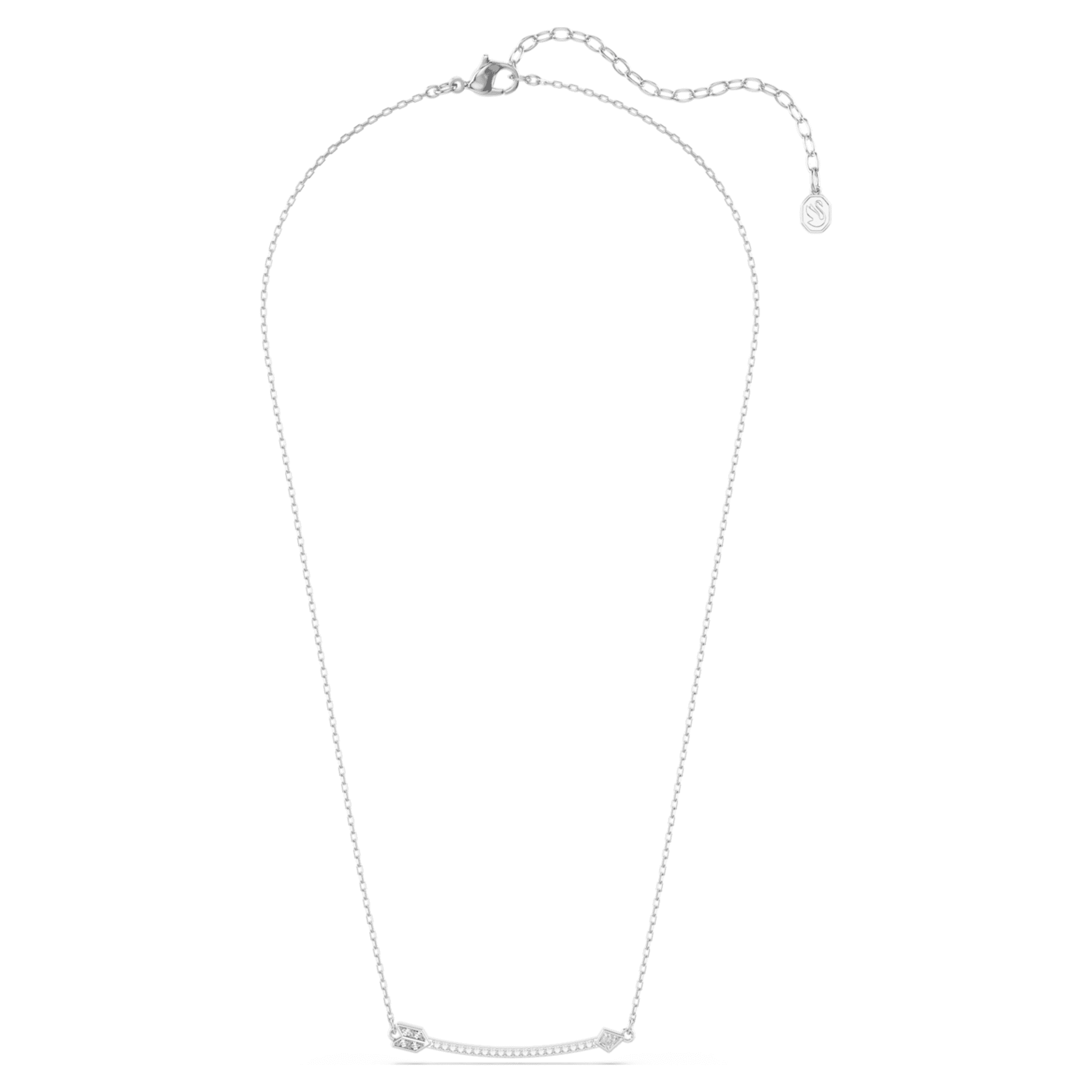 Swarovski Idyllia pendant Mixed cuts, Arrow, White, Rhodium plated