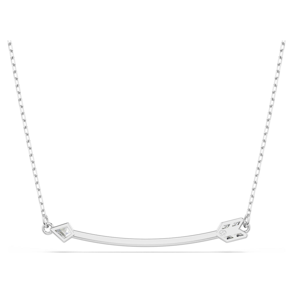 Swarovski Idyllia pendant Mixed cuts, Arrow, White, Rhodium plated