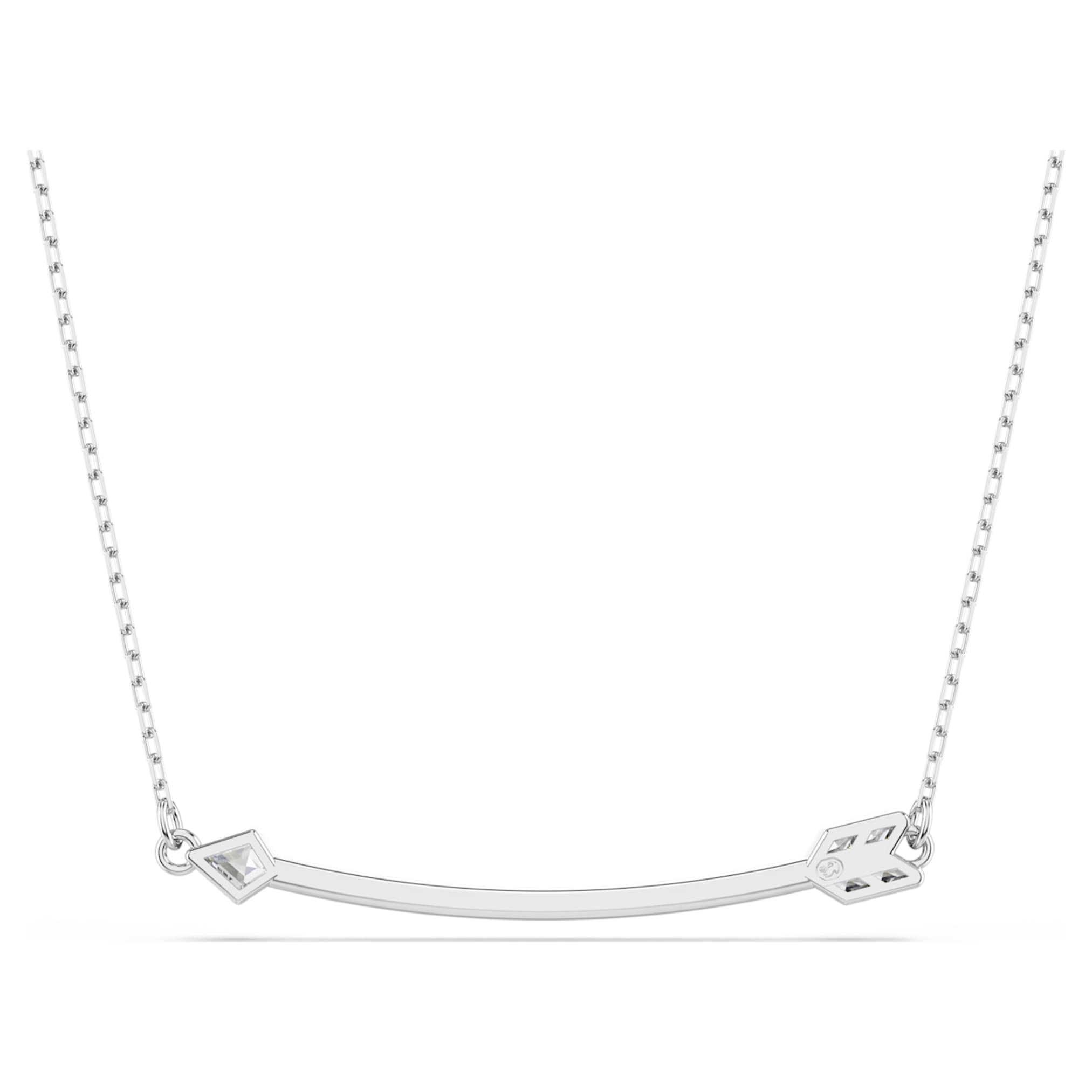 Swarovski Idyllia pendant Mixed cuts, Arrow, White, Rhodium plated