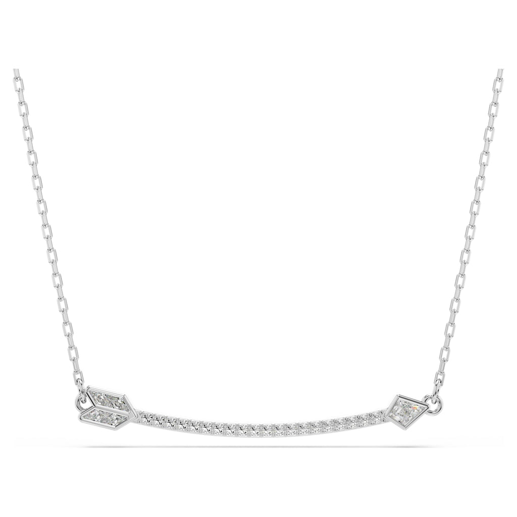 Swarovski Idyllia pendant Mixed cuts, Arrow, White, Rhodium plated