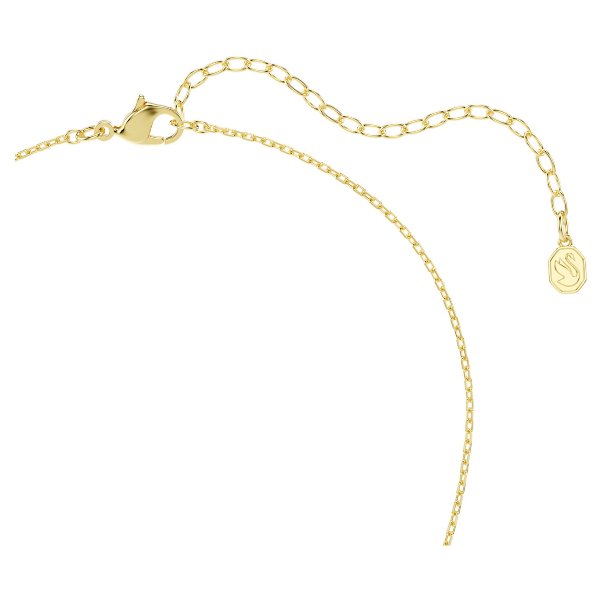 Swarovski Idyllia pendant Mixed cuts, Heart, Key, Pink, 18K gold finish