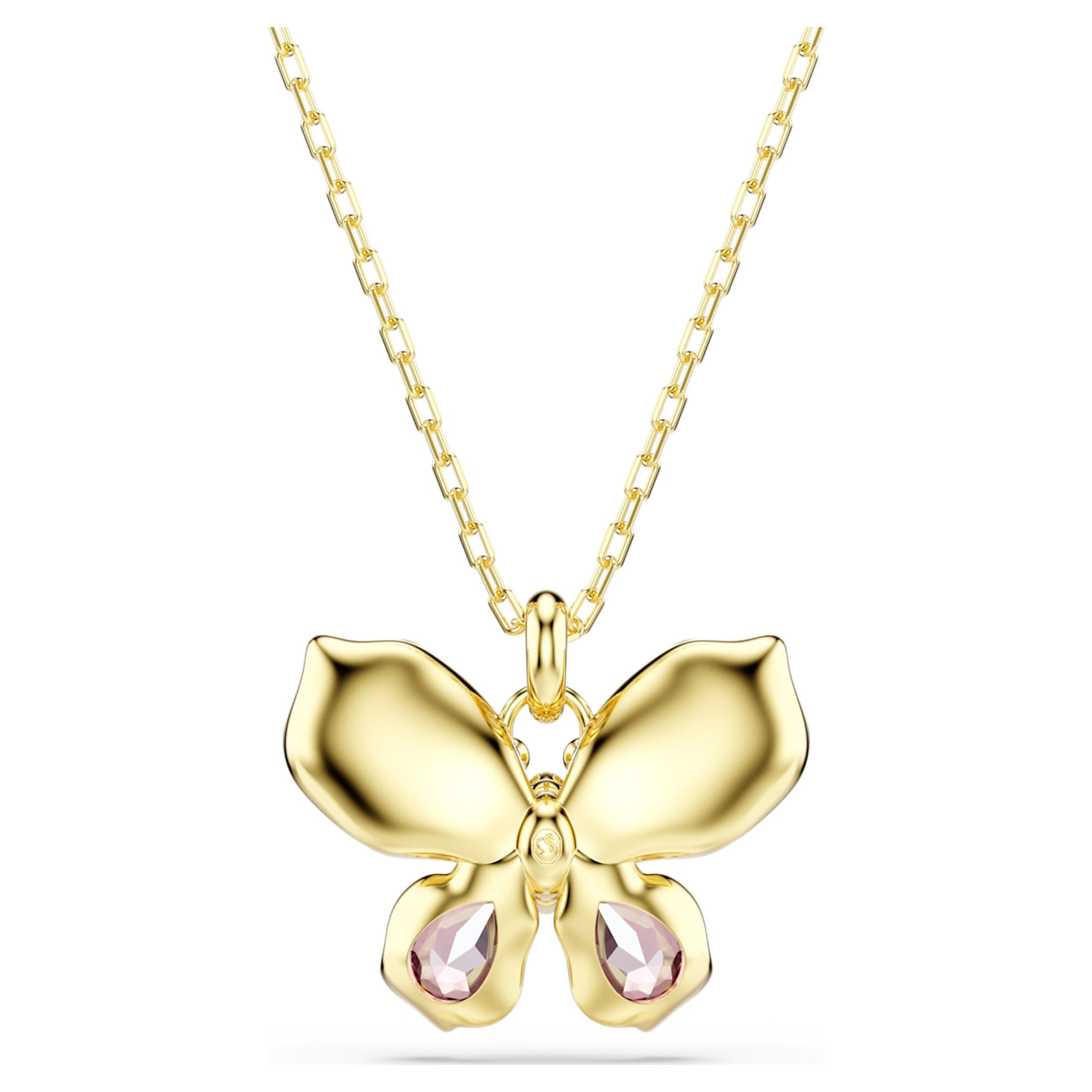 Swarovski Idyllia pendant Mixed cuts, Pavé, Butterfly, Multicolored, 18K gold finish