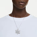 Swarovski Idyllia pendant and brooch Mixed cuts, Snowflake, White, Rhodium plated
