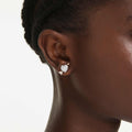 Swarovski Idyllia stud earrings Mixed cuts, Heart with arrow, White, Mixed metal finish