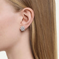 Swarovski Idyllia stud earrings Mixed cuts, Snowflake, White, Rhodium plated