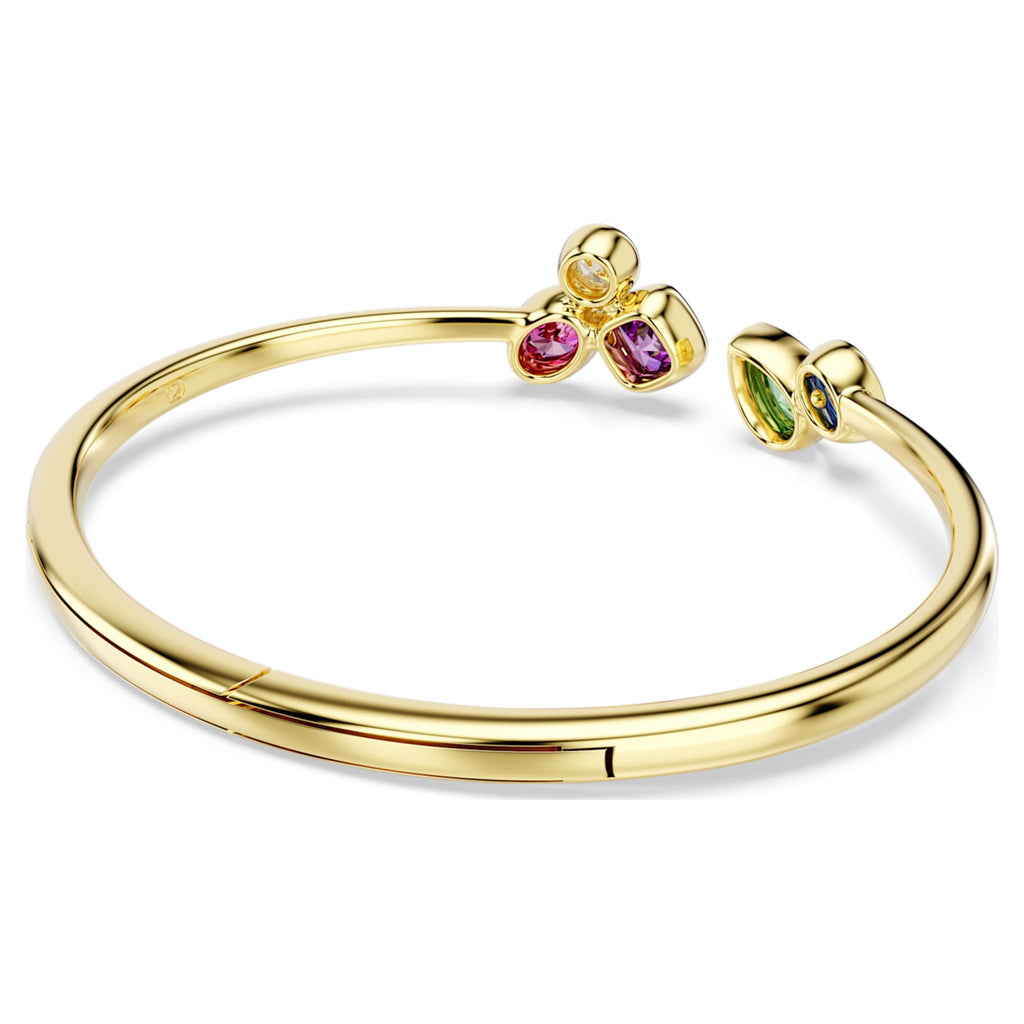 Swarovski Imber bangle Mixed cuts, Multicolored, 18K gold finish