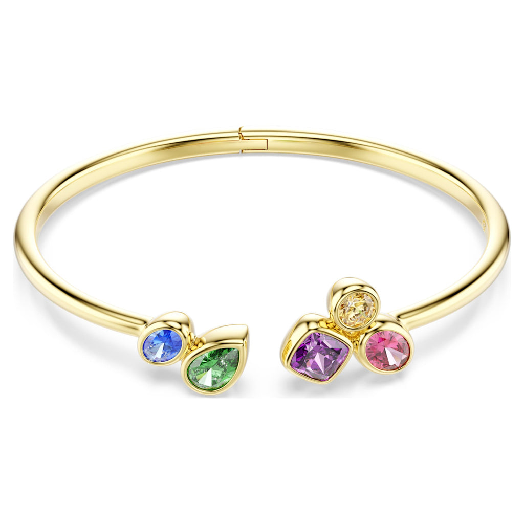 Swarovski Imber bangle Mixed cuts, Multicolored, 18K gold finish