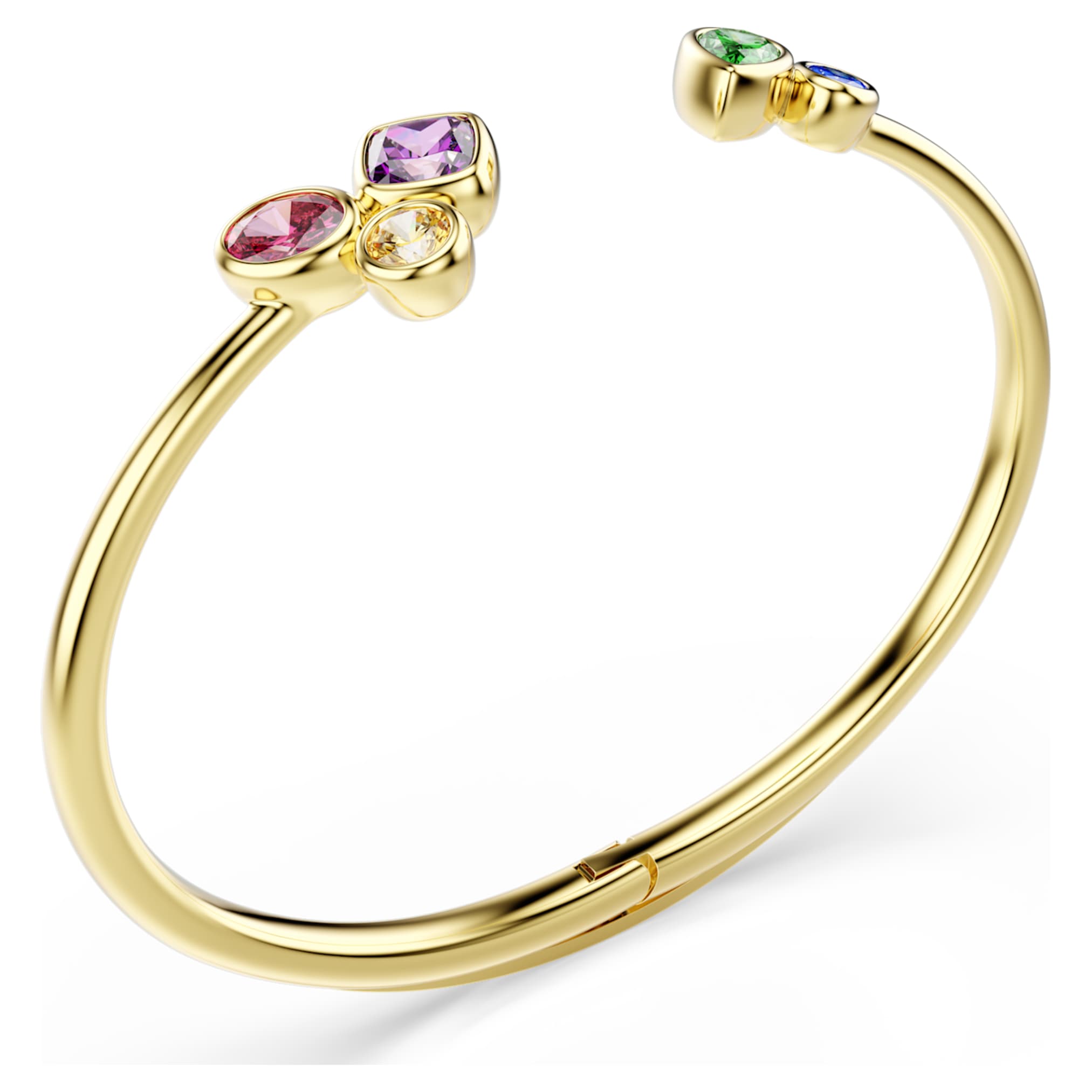 Swarovski Imber bangle Mixed cuts, Multicolored, 18K gold finish
