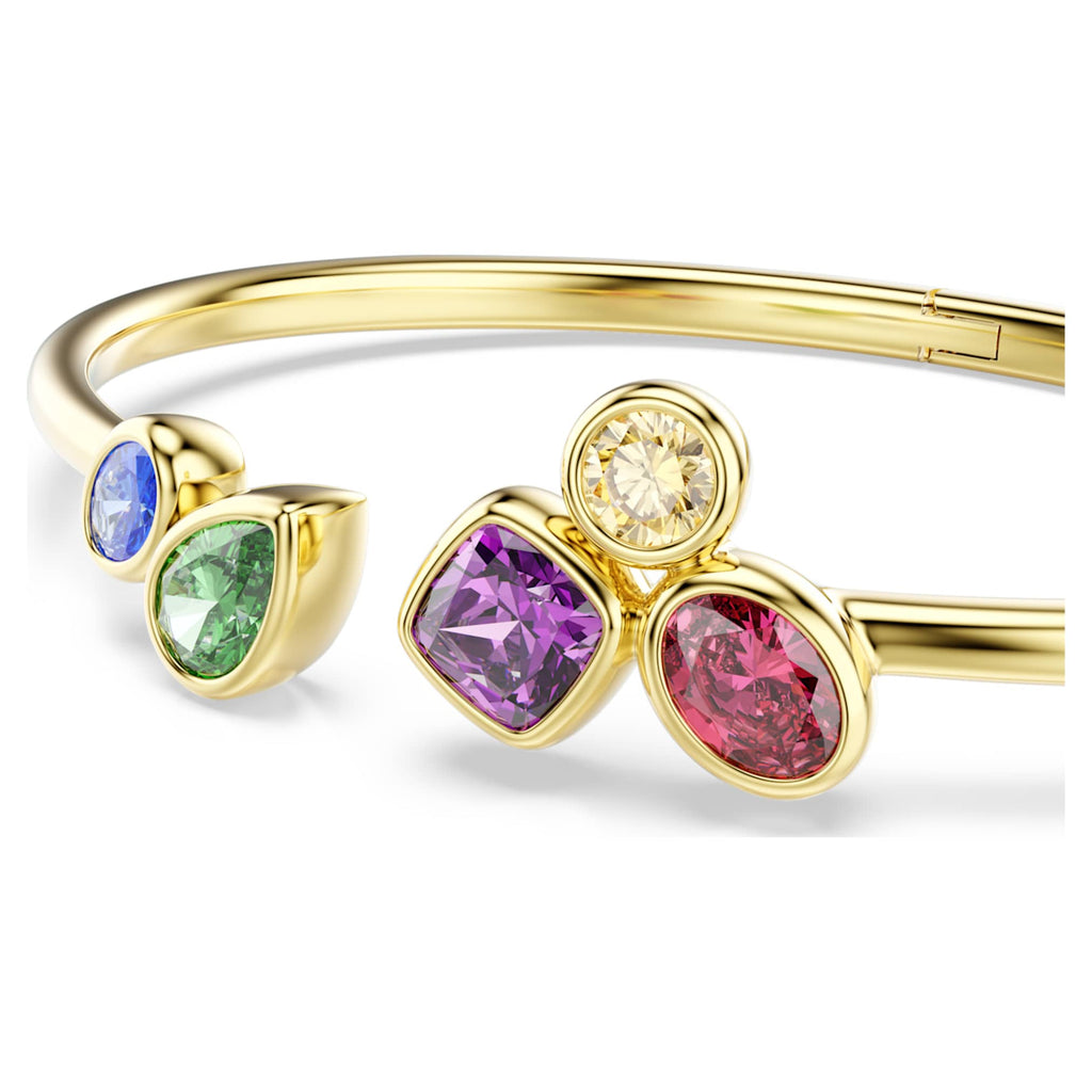 Swarovski Imber bangle Mixed cuts, Multicolored, 18K gold finish
