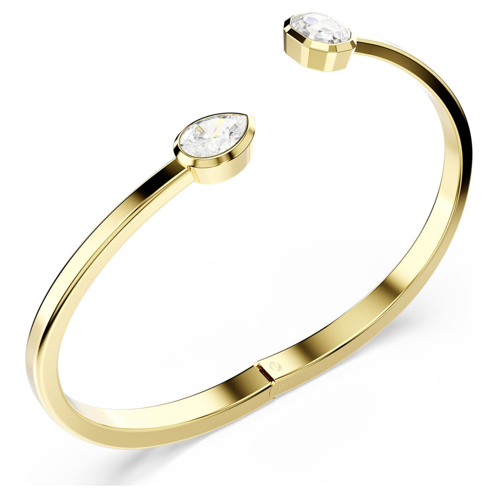Swarovski Imber bangle Mixed cuts, White, 18K gold finish