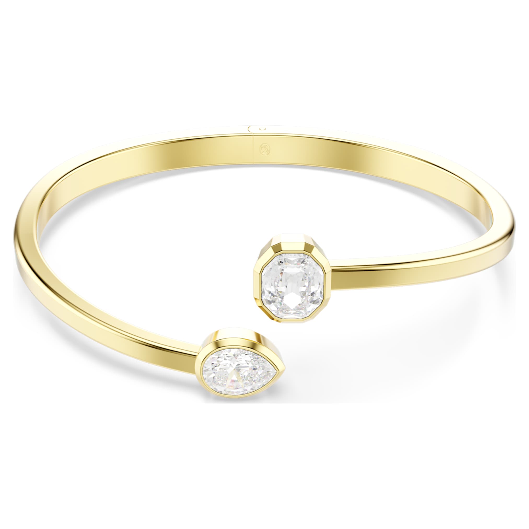 Swarovski Imber bangle Mixed cuts, White, 18K gold finish