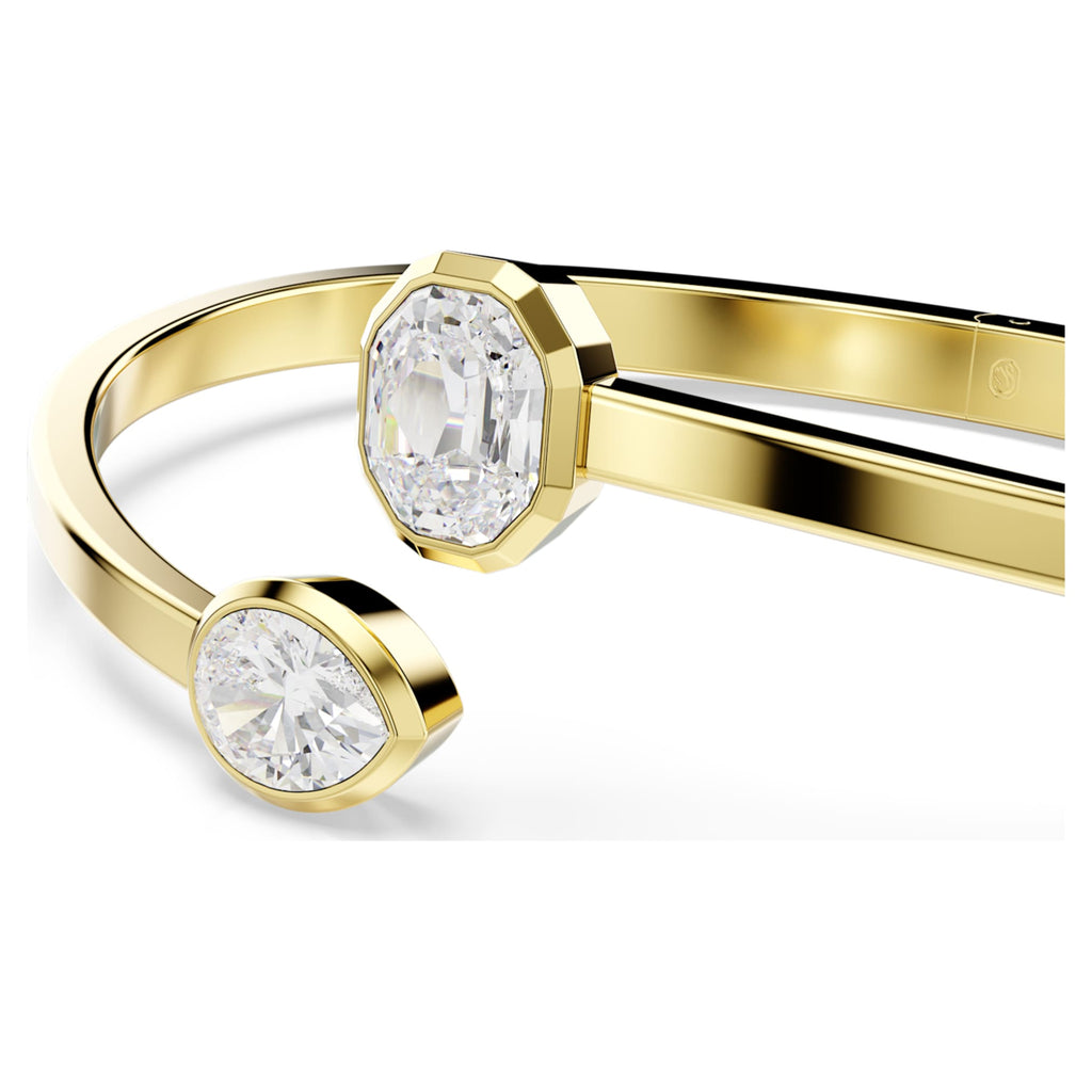 Swarovski Imber bangle Mixed cuts, White, 18K gold finish