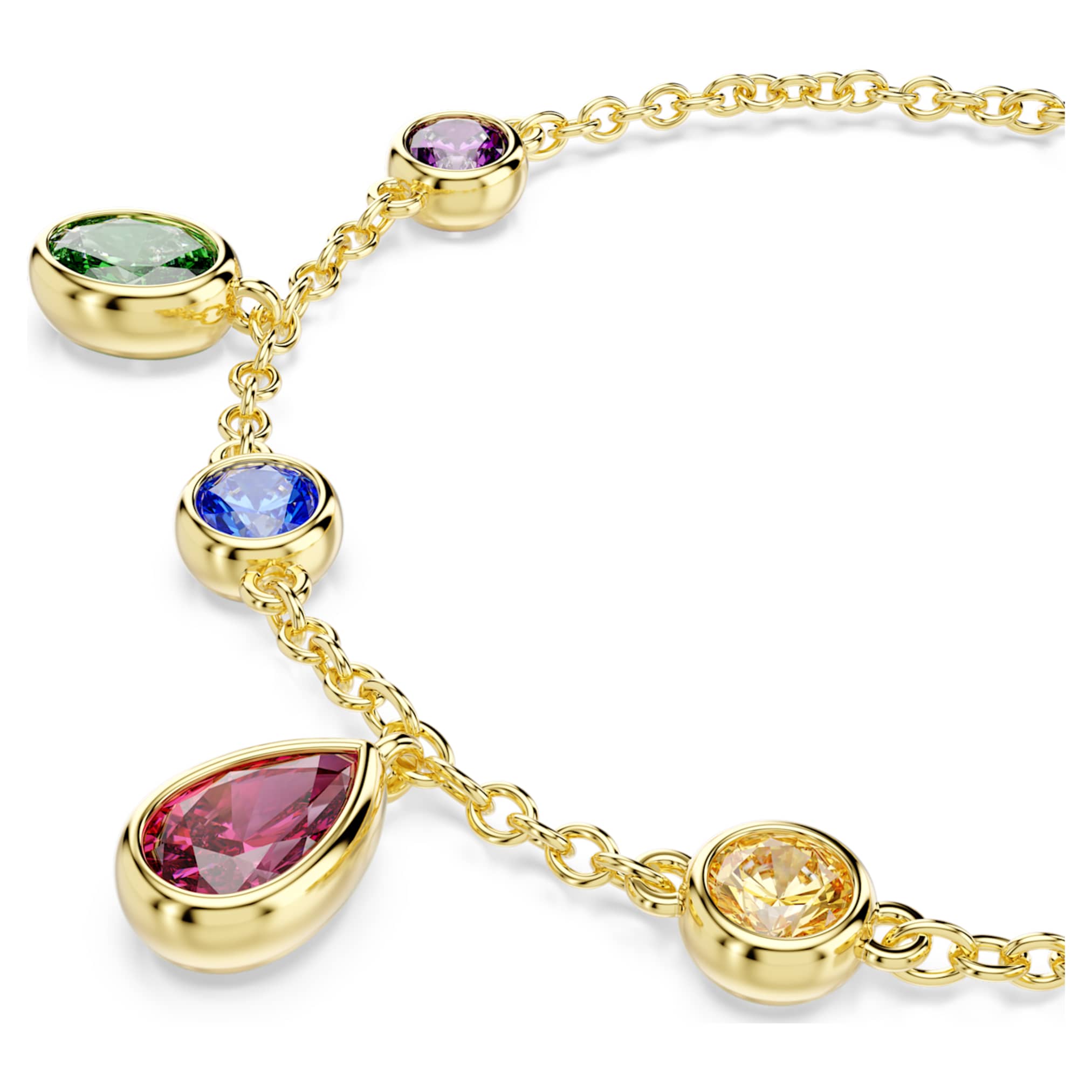 Swarovski Imber bracelet Mixed cuts, Multicolored, 18K gold finish