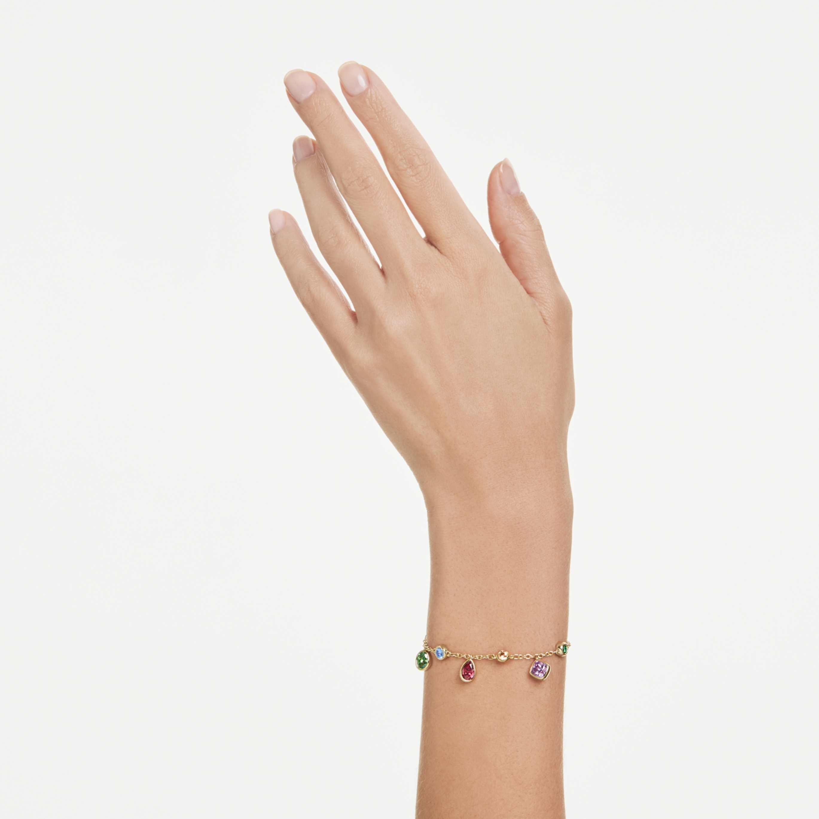 Swarovski Imber bracelet Mixed cuts, Multicolored, 18K gold finish