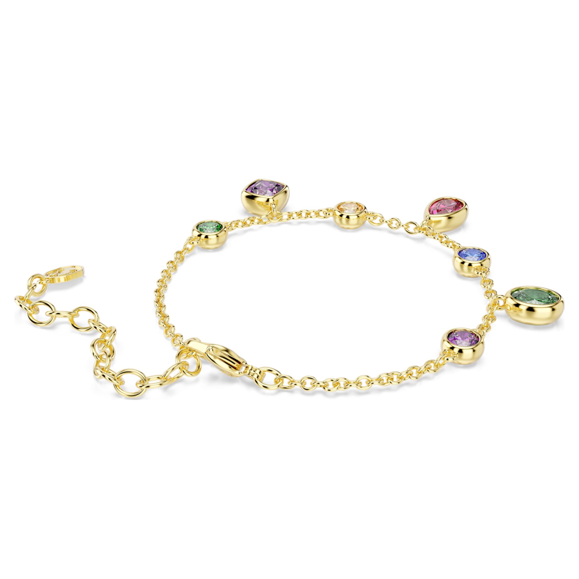 Swarovski Imber bracelet Mixed cuts, Multicolored, 18K gold finish