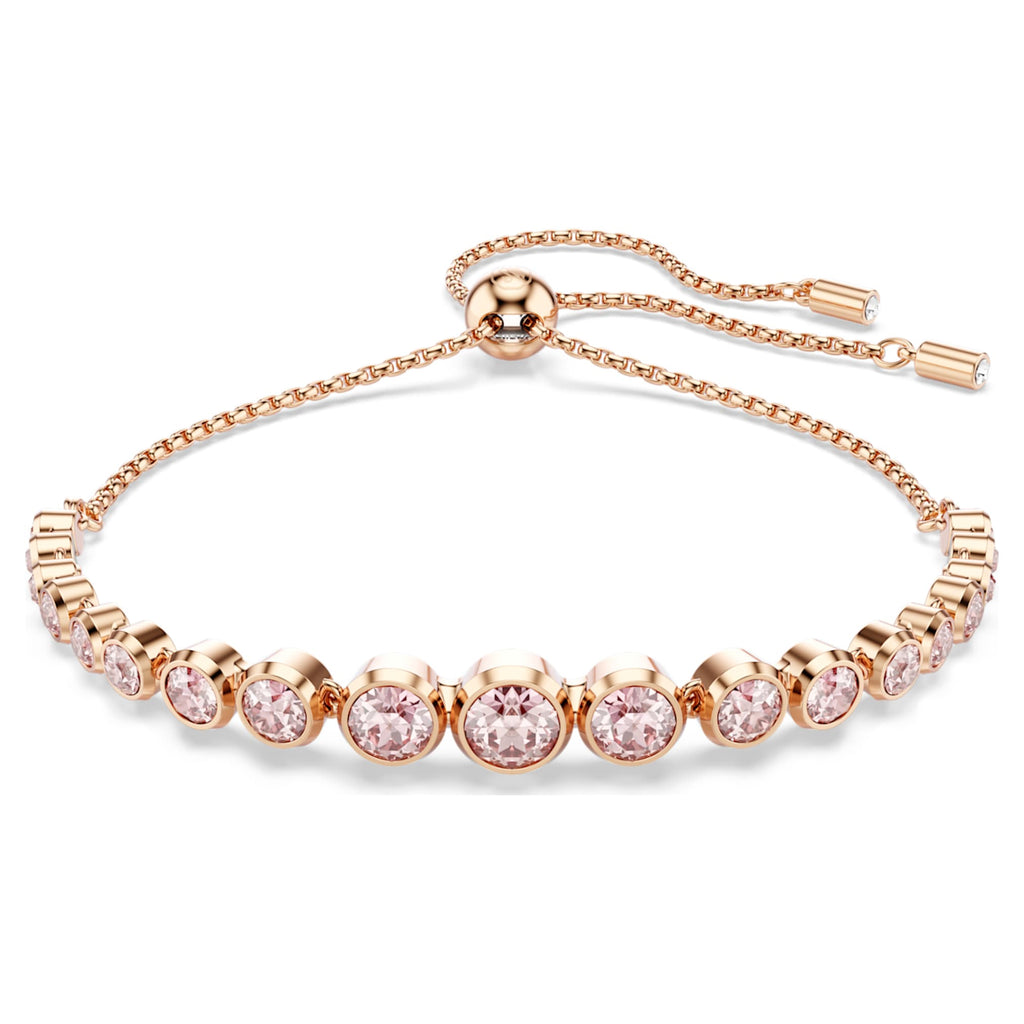 Swarovski Imber bracelet Mixed round cuts, Pink, 18K rose gold finish