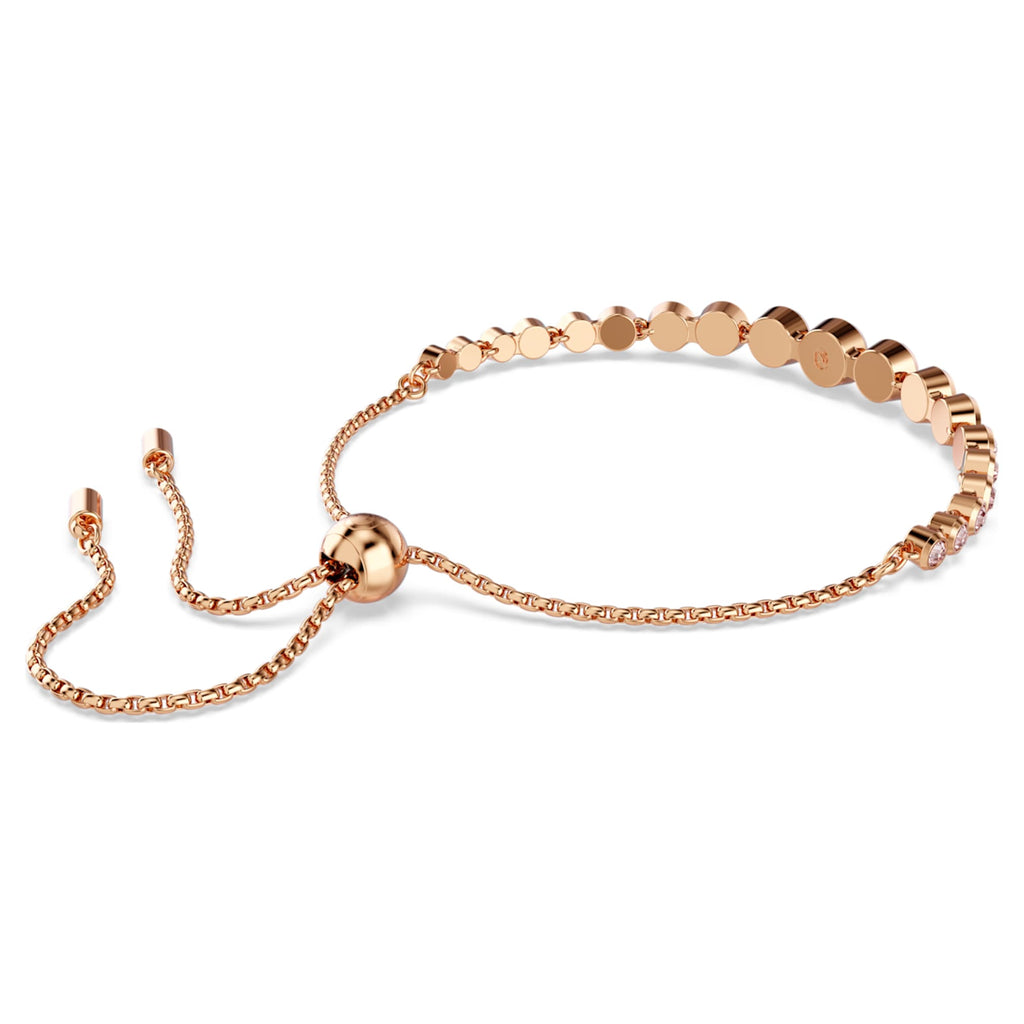 Swarovski Imber bracelet Mixed round cuts, Pink, 18K rose gold finish