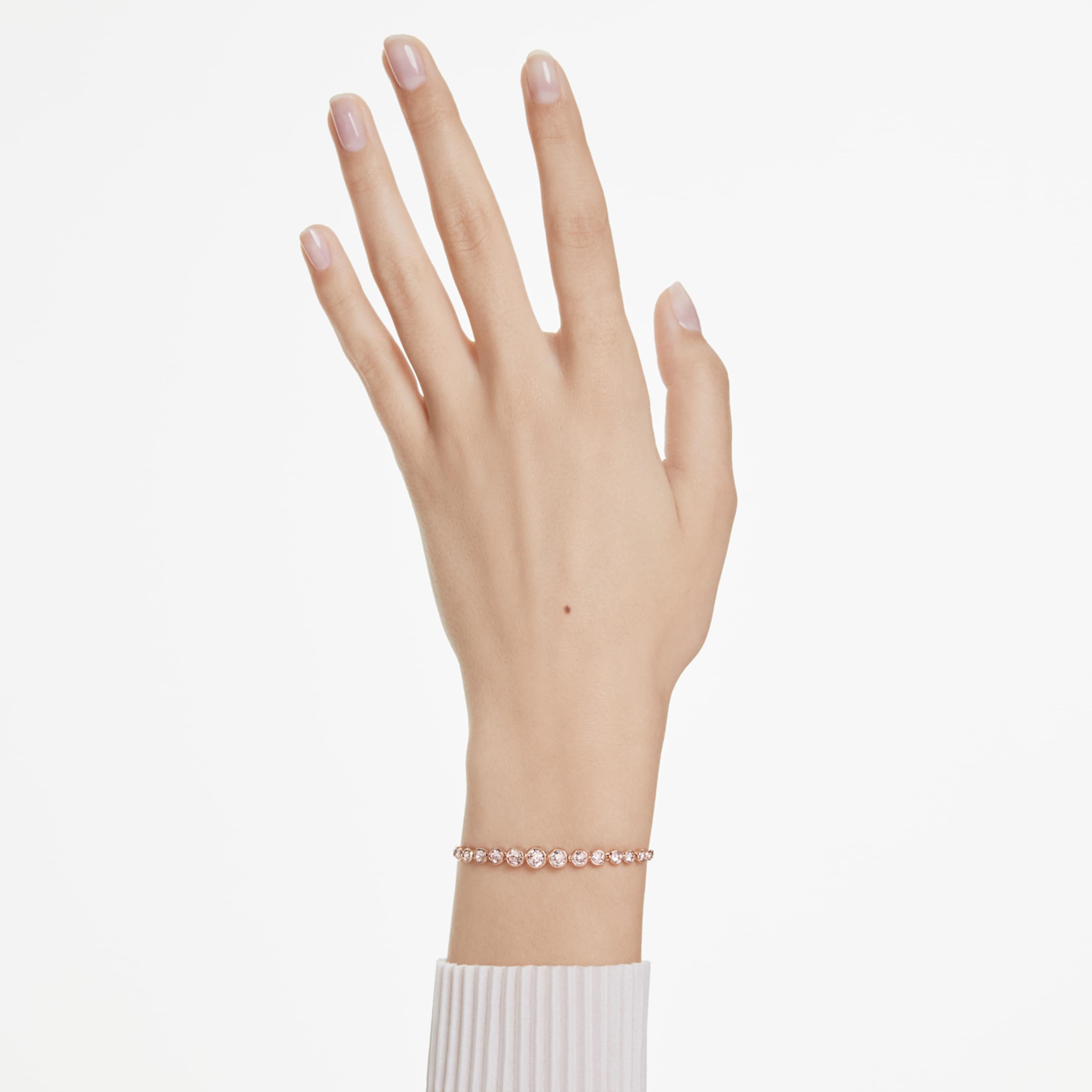 Swarovski Imber bracelet Mixed round cuts, Blue, Rhodium plated