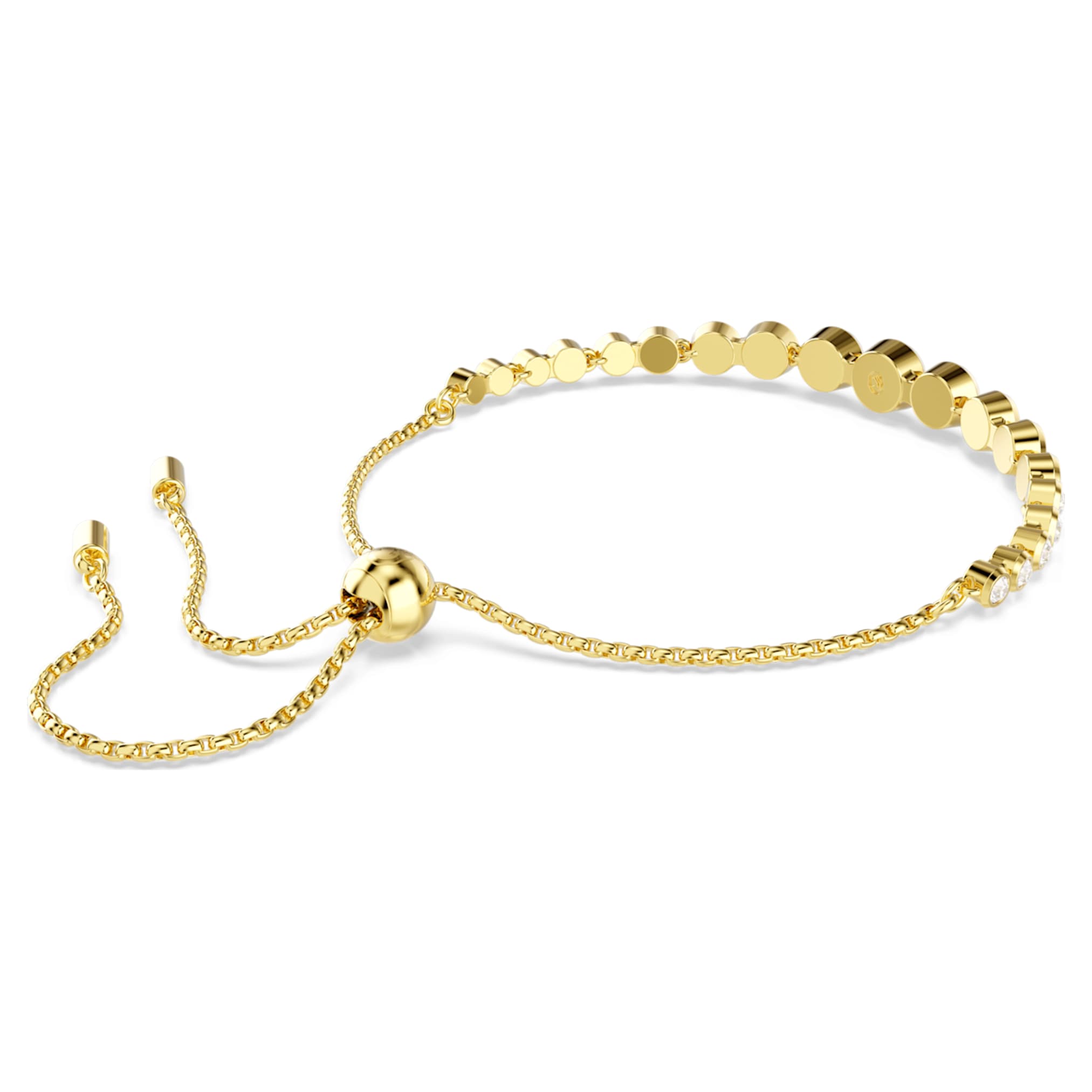 Swarovski Imber bracelet Mixed round cuts, White, 18K gold finish