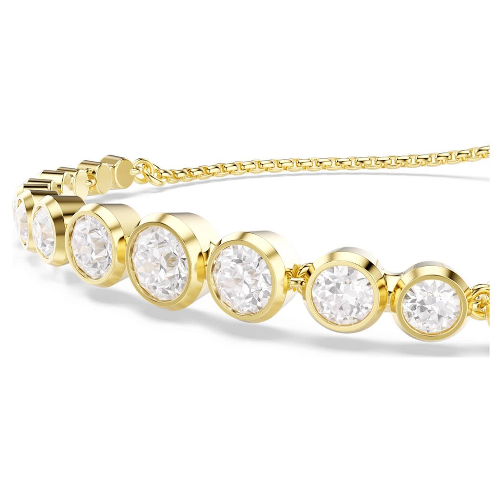 Swarovski Imber bracelet Mixed round cuts, White, 18K gold finish