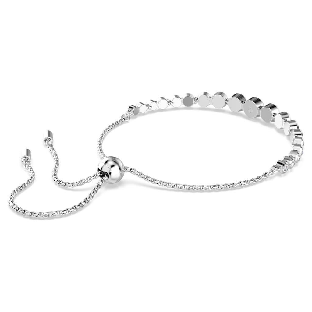 Swarovski Imber bracelet Mixed round cuts, White, Rhodium plated