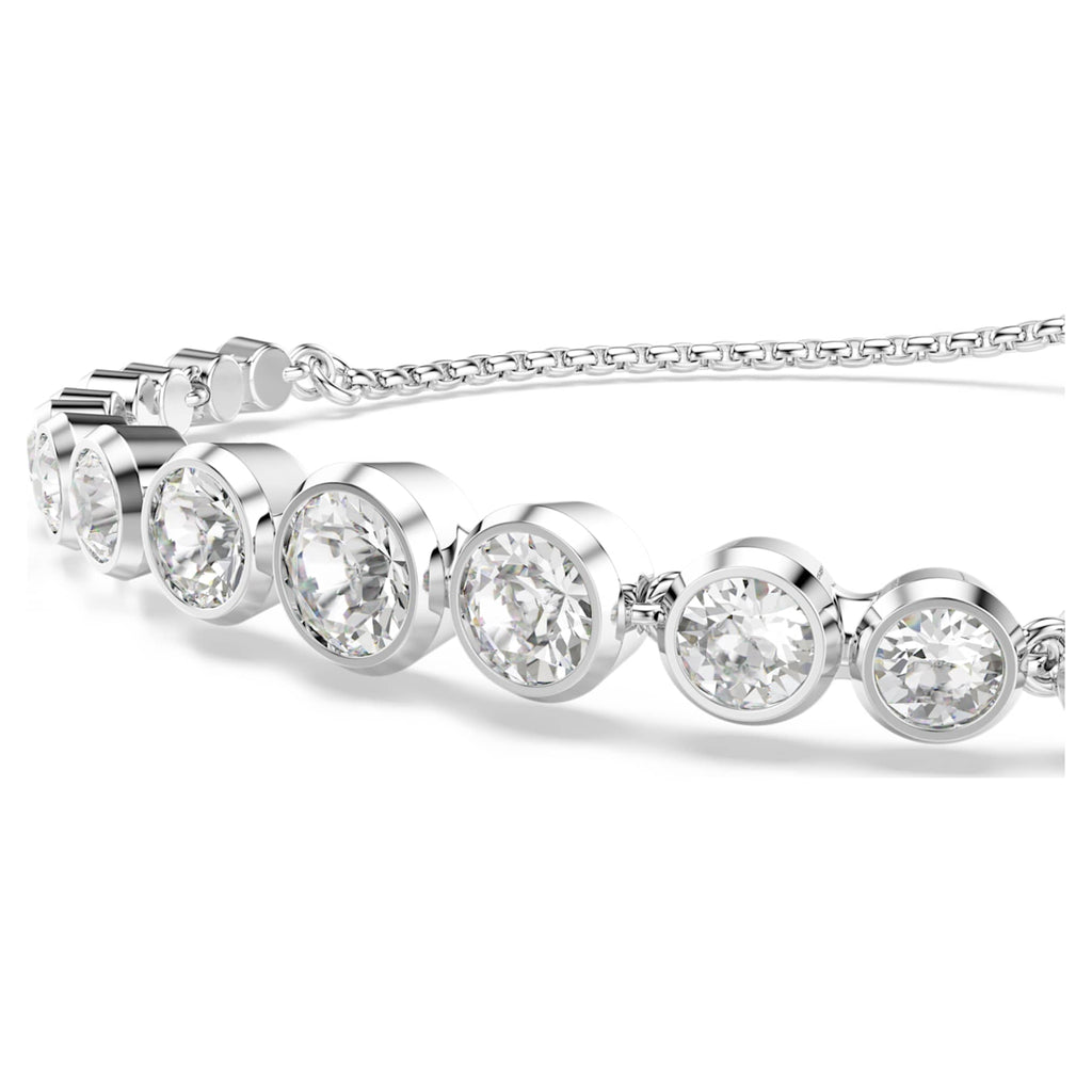 Swarovski Imber bracelet Mixed round cuts, White, Rhodium plated
