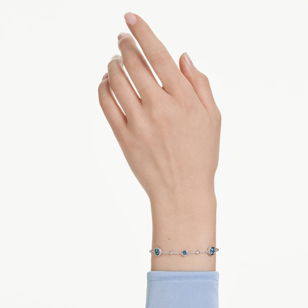 Swarovski Imber bracelet Round cut, Green, 18K gold finish