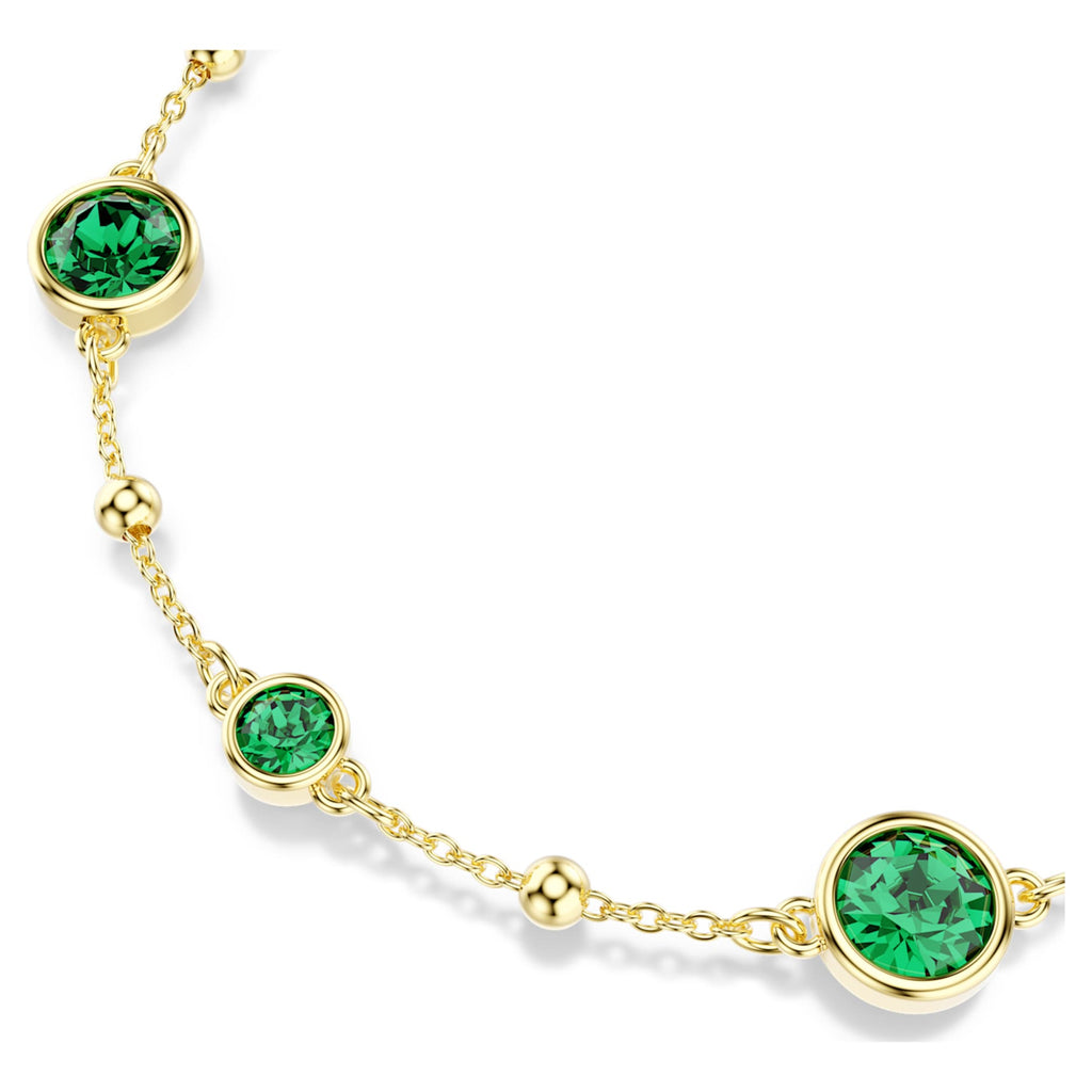 Swarovski Imber bracelet Round cut, Green, 18K gold finish