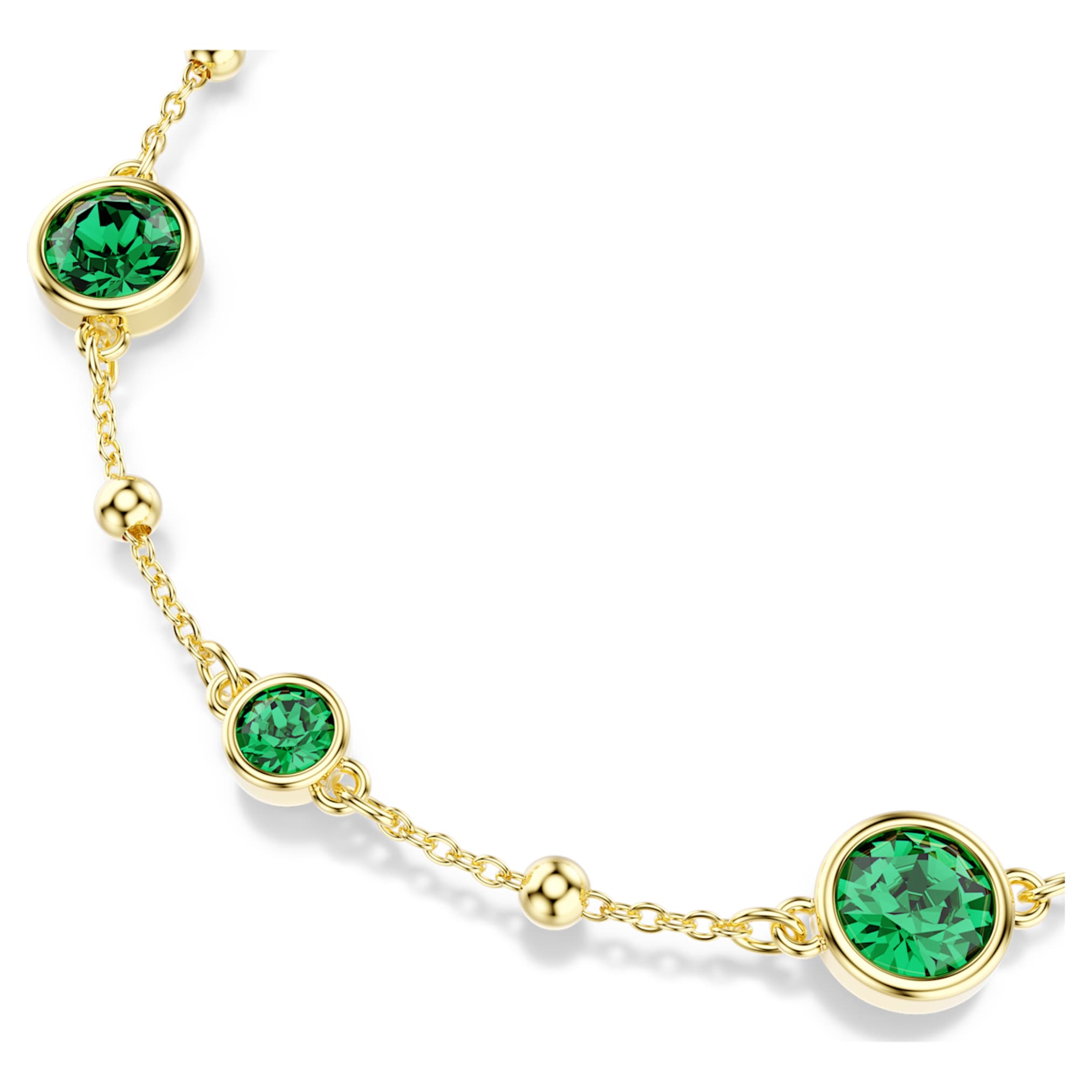 Swarovski Imber bracelet Round cut, Green, 18K gold finish
