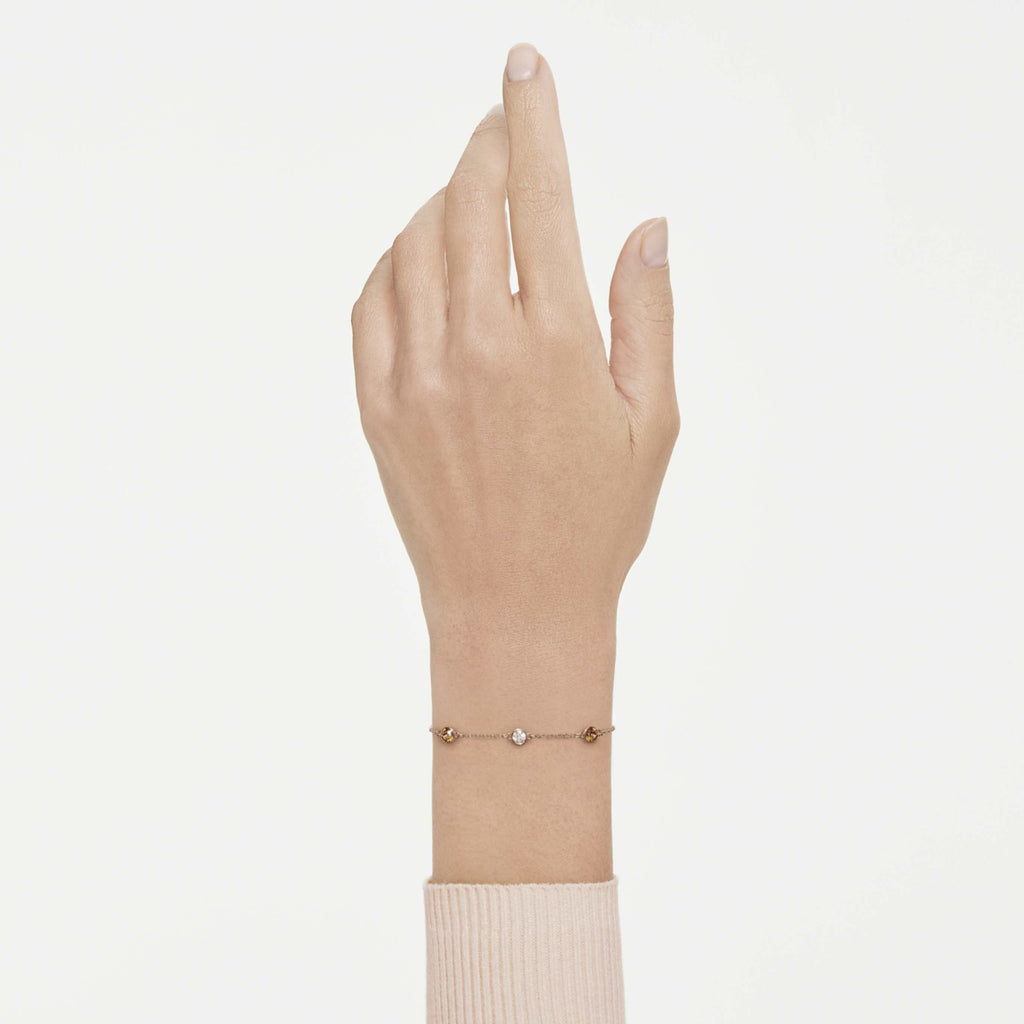 Swarovski Imber bracelet Round cut, Multicolored, 18K rose gold finish