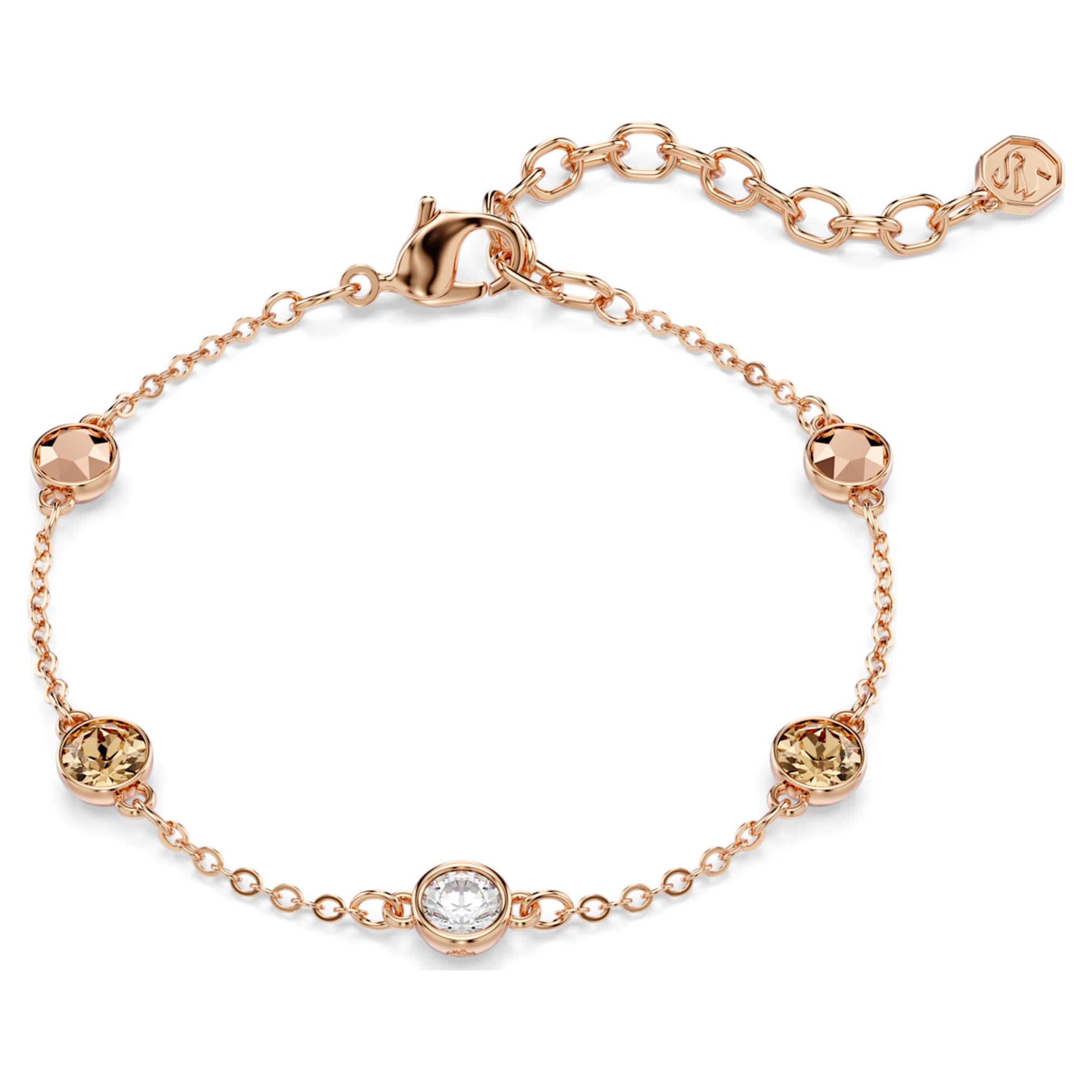 Swarovski Imber bracelet Round cut, Multicolored, 18K rose gold finish