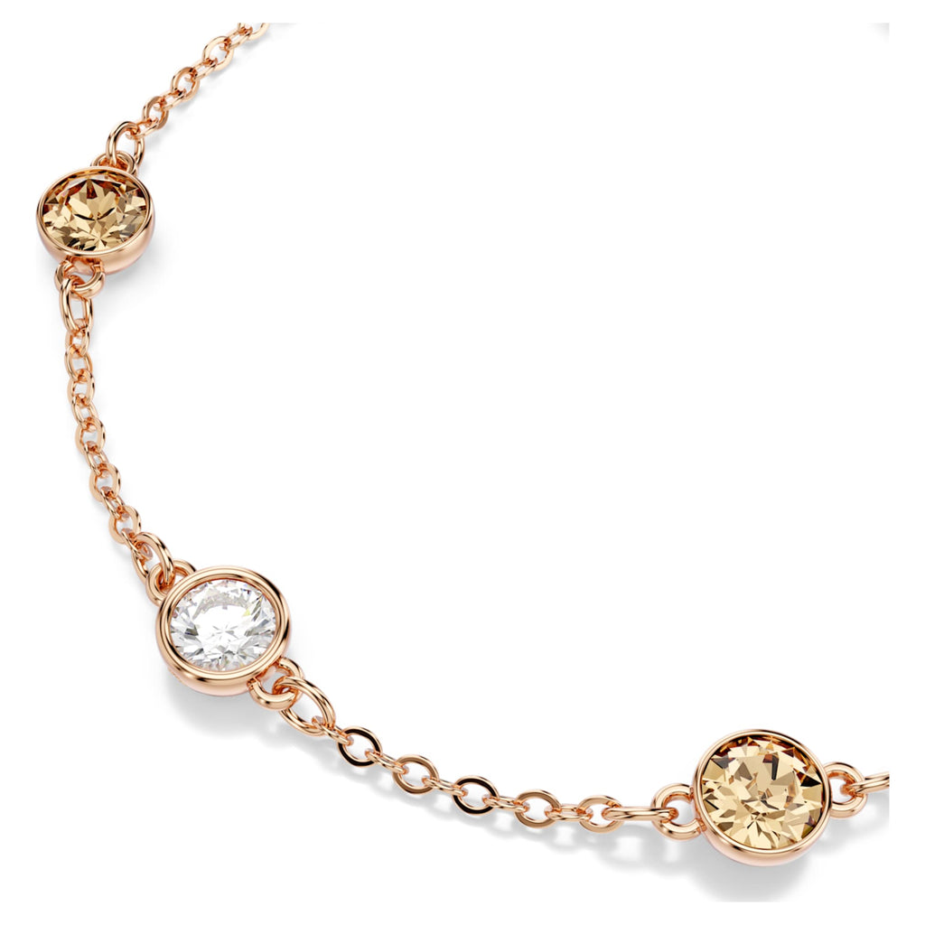 Swarovski Imber bracelet Round cut, Multicolored, 18K rose gold finish