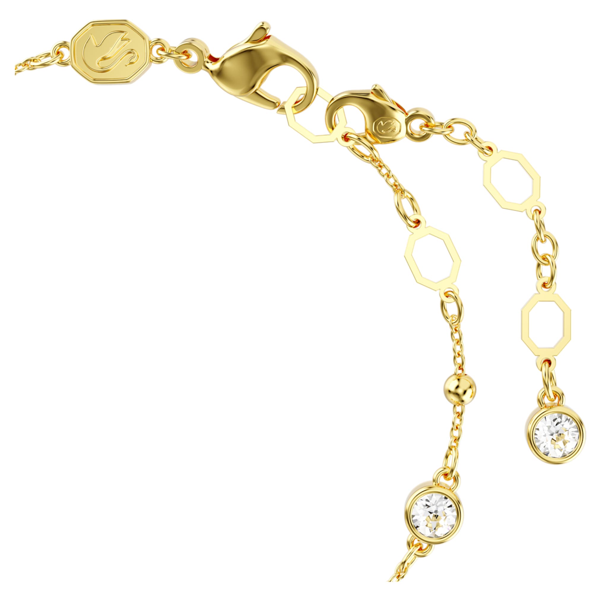 Swarovski Imber bracelet Round cut, Scattered design, White, 18K gold finish