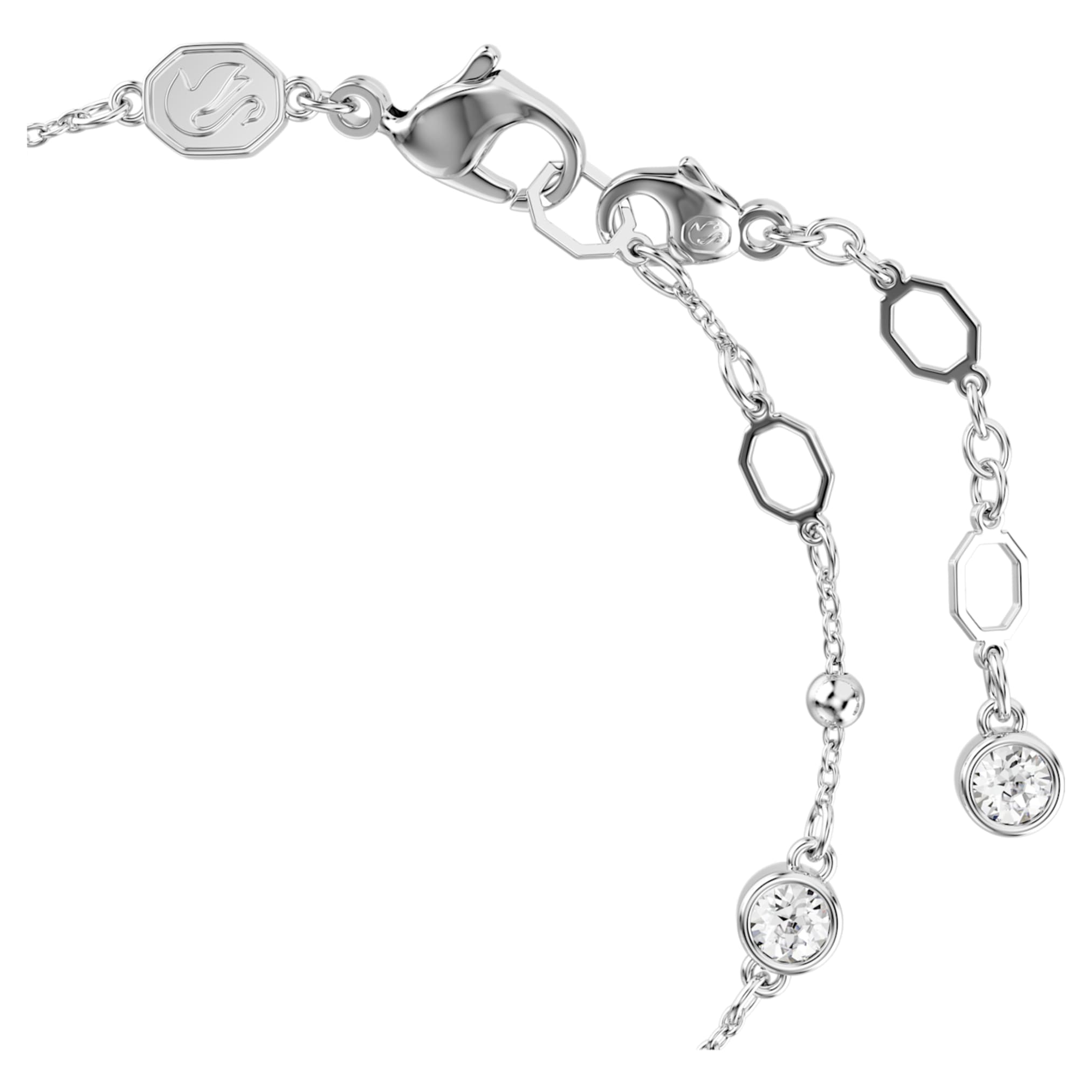 Swarovski Imber bracelet Round cut, White, Rhodium plated