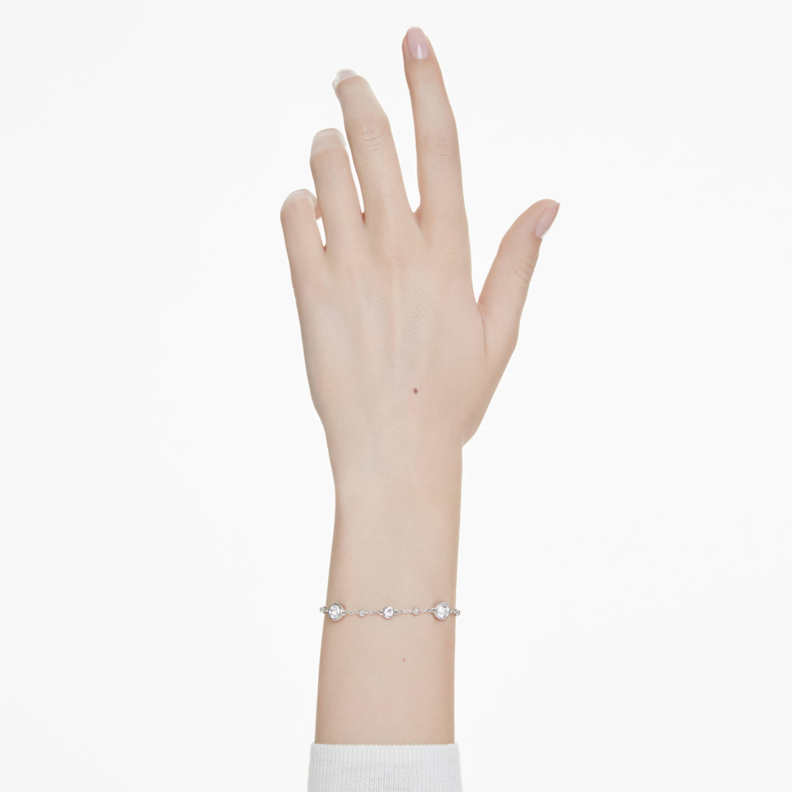 Swarovski Imber bracelet Round cut, Green, 18K gold finish